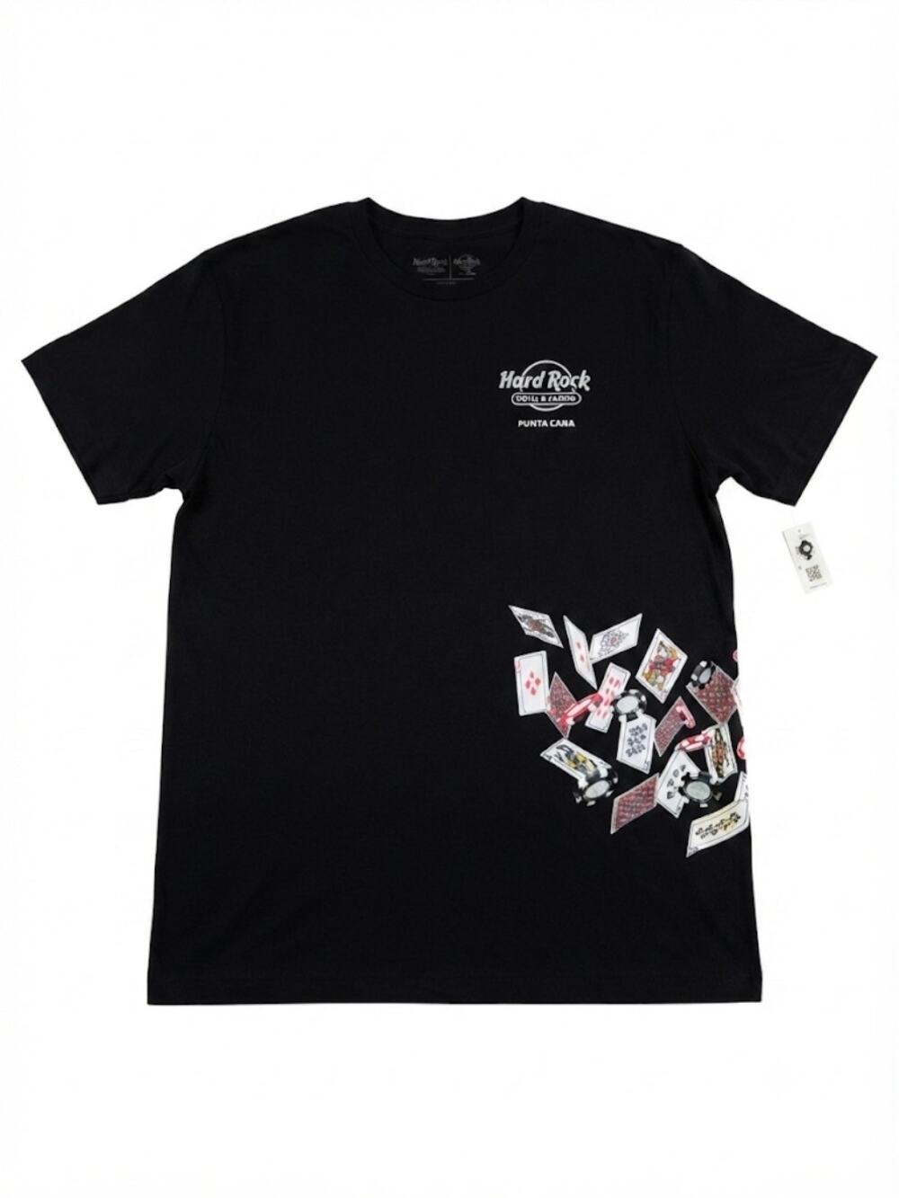 Hard Rock Hotel Casino Punta Cana Poker Cards Chips Men's Large T Shirt NWT